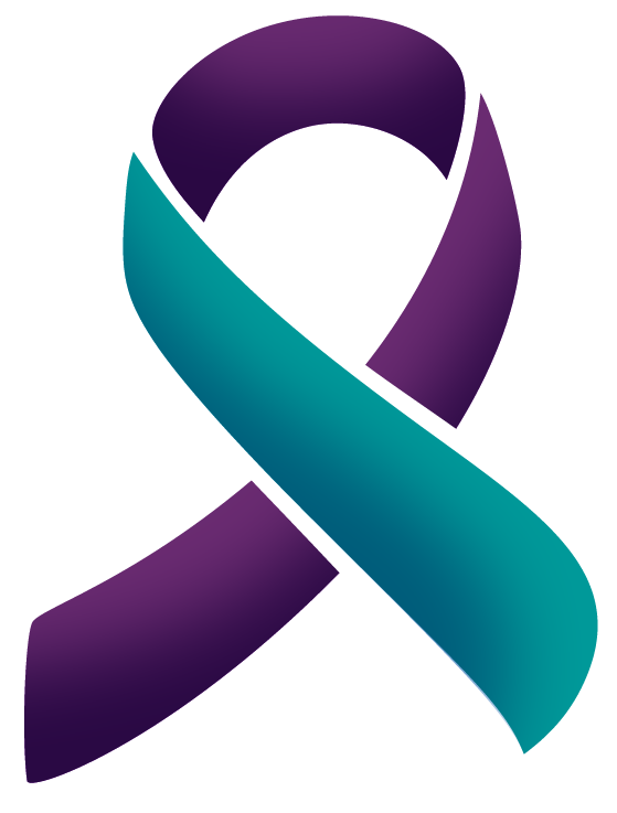 Suicide Prevention Ribbon Clipart - Teal And Purple Ribbon (1024x768)