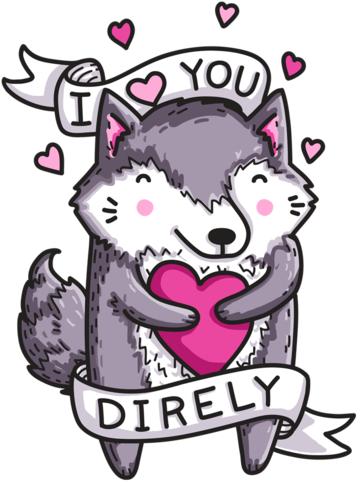 I Love You Direly - Unisex/mens: I Love You Direly / Tattoo Style Art / (571x495)