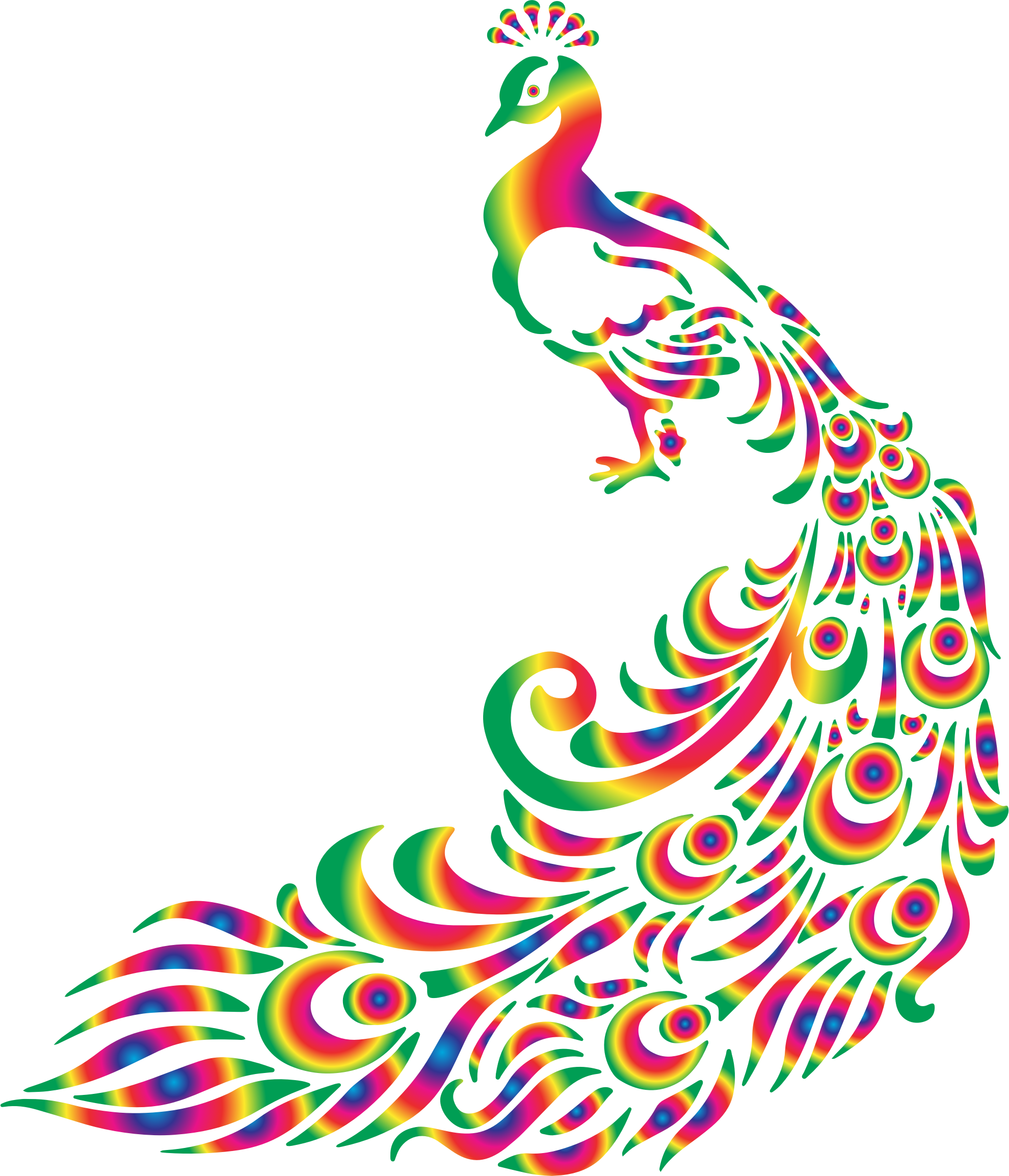 Peacock Clipart Love - Peacock Black And White (1980x2306)