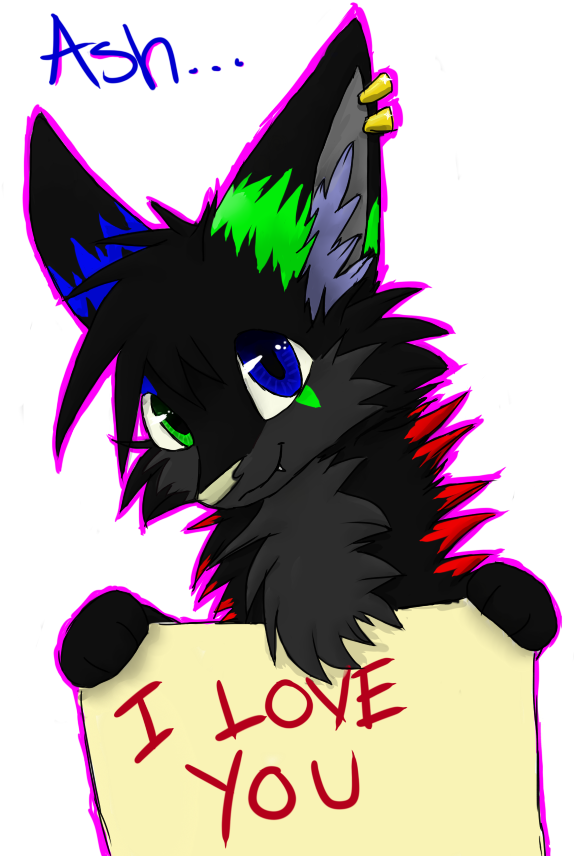 I Love You Ash By Fenrir Da Wolf - Wolf I Love You (600x867)