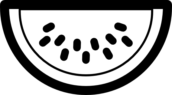 Pitr Watermelon Icon Black White Line Art Scalable - Watermelon Vector Black And White (569x317)