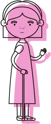 Full Body Elderly Woman In Walking Stick With Dress - Euclidean Vector (550x550)