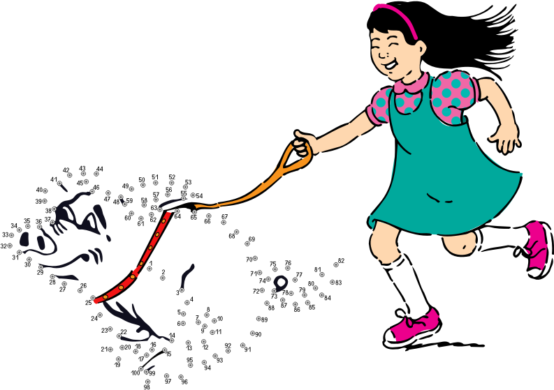 Connect The Dots - Walking Dog Clip Art (800x800)