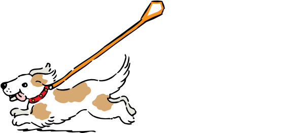 Dog - Dog On Lead Clipart (600x261)