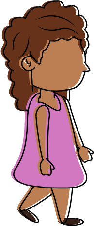 Cartoon Girl Walking - Cartoon (550x550)