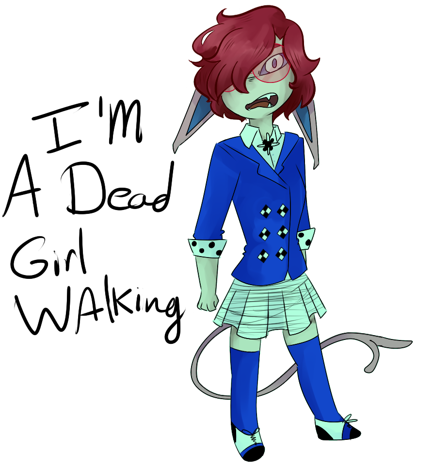 Dead Girl Walking By Dame-boo - Cartoon (1000x1094)