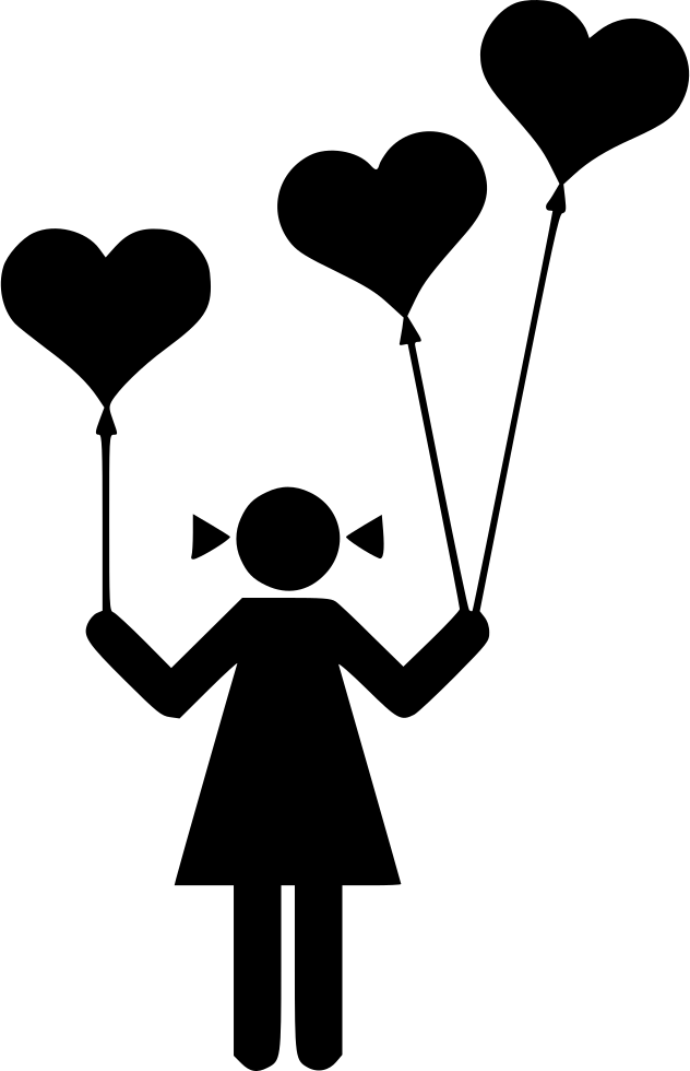 Girl Balloon Heart Love Kid Person Balloons Comments - Balloon (632x980)