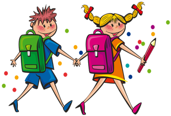 Girl And Boy Walking To School Vector Illustration - Teach Private Parts To Kids (353x500)