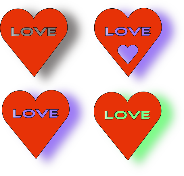 Heart, Love, Four, Hearts, Written, Them - Love Hearts Shower Curtain (640x613)