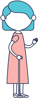 Faceless Caricature Full Body Elderly Woman With Dress - Illustration (550x550)