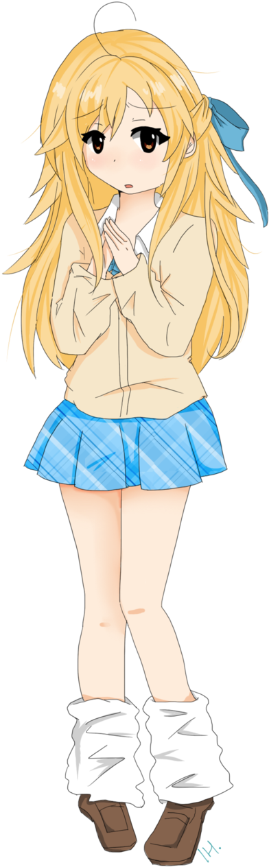 Anime Shy Girl Shy Anime Girl - Cartoon (590x1354)
