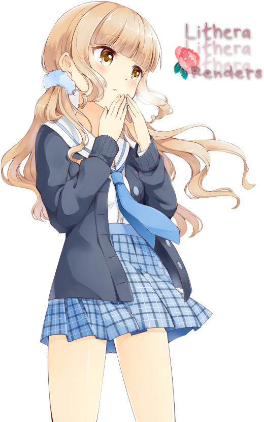 Schoolgirl Anime Render By Emmersys - 動漫 女生 (600x848)