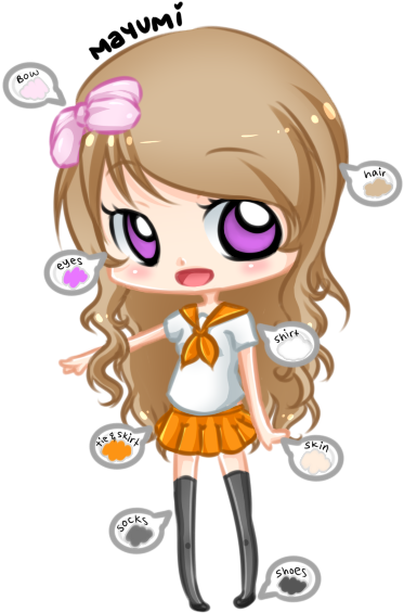 Mayumi Chibi School Uniform Ref Bunny Jelli On Deviantart - Drawing (395x593)