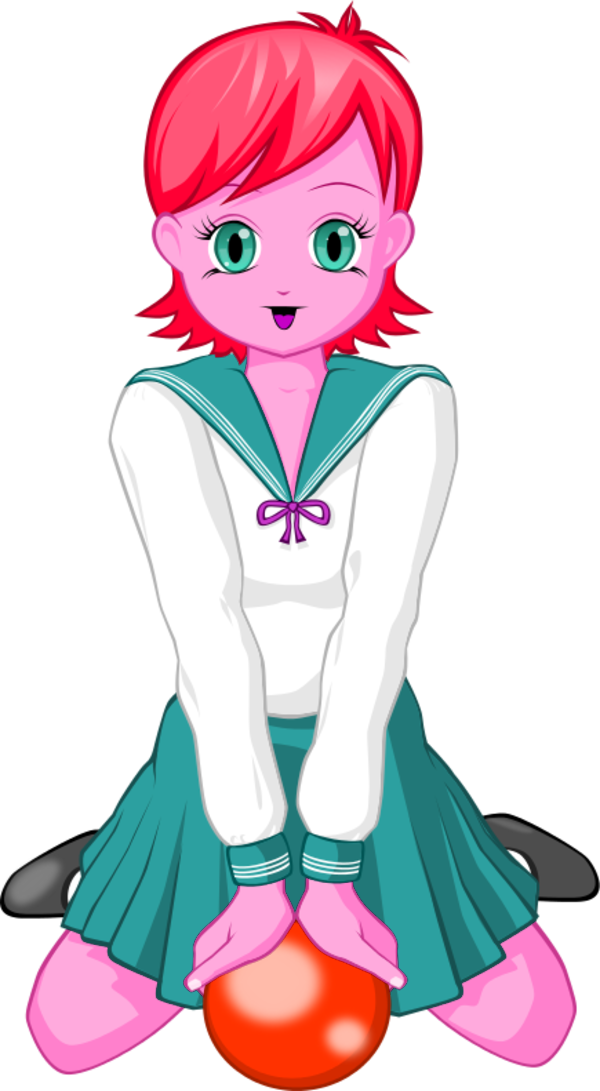 Anime School Girl Clip Art Clipart - Clip Art (600x1091)