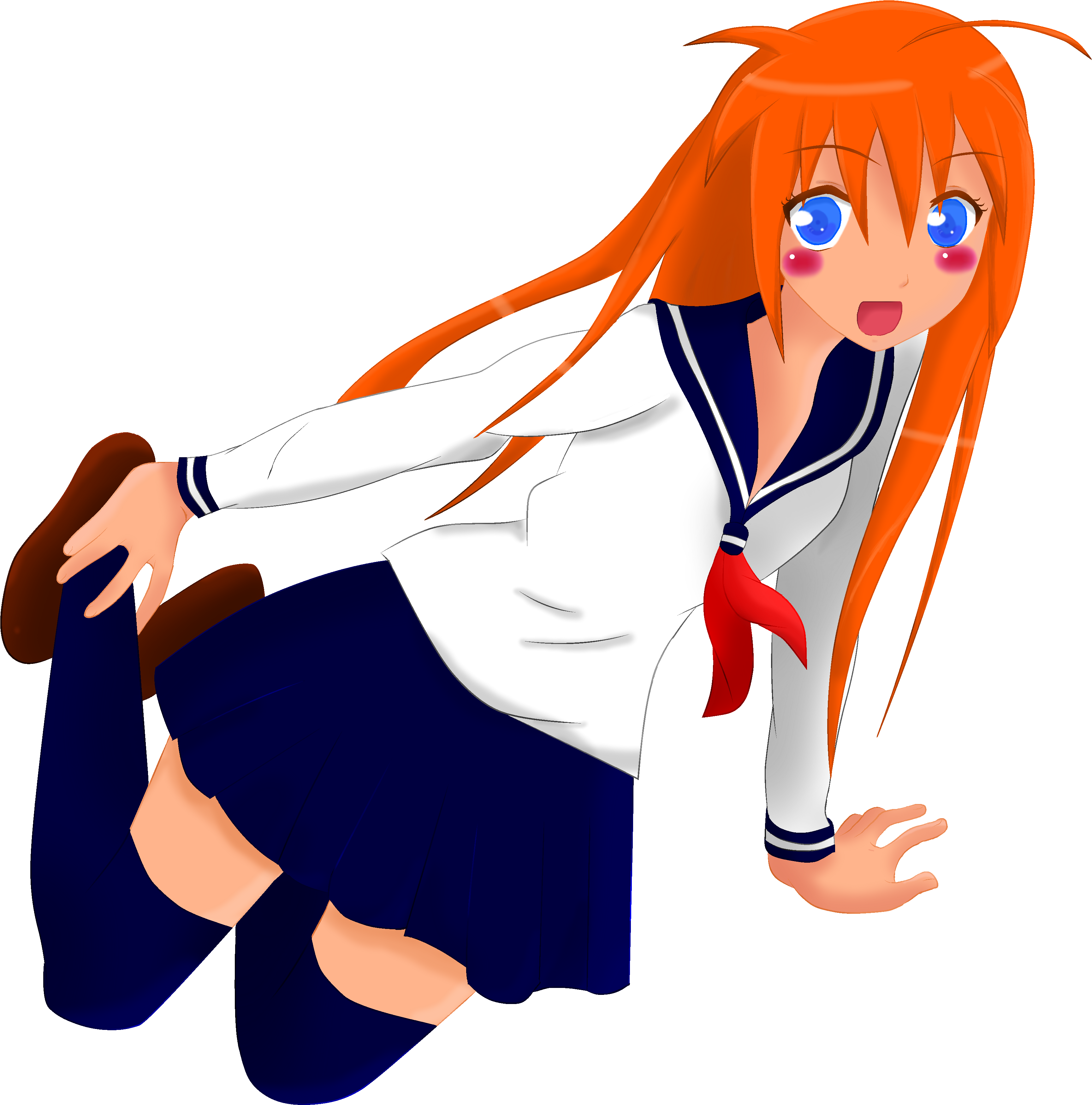 Anime School Girl By Crafty Lil Vixen - Cartoon (3883x3671)