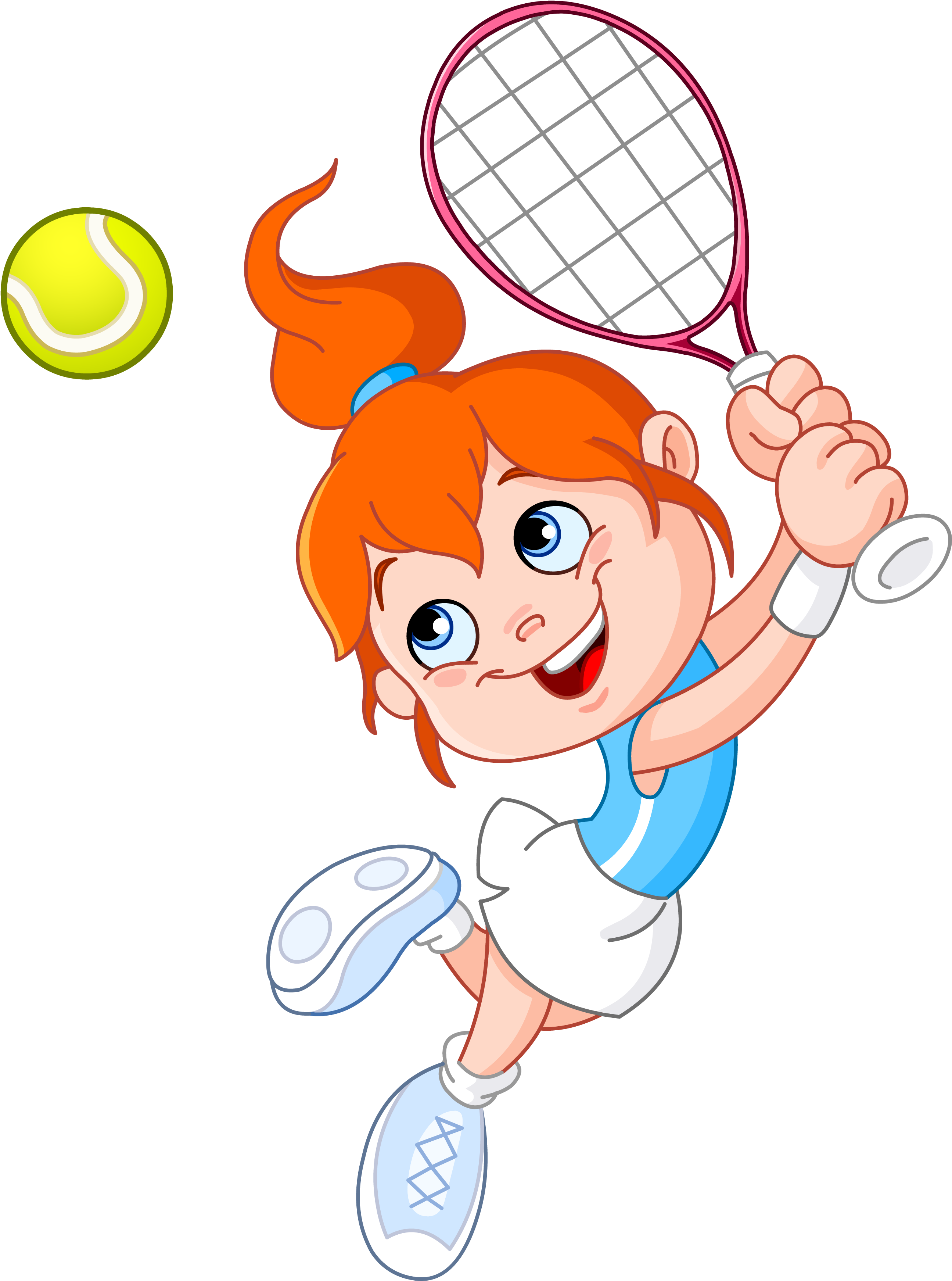 Tennis Girl Racket Cartoon - Tennis Player Cartoon (5527x4978)