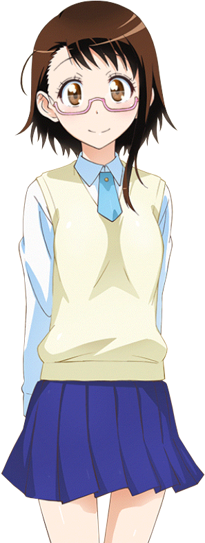 Schoolgirl Onodera With Glasses - Onodera Official Art Nisekoi (416x824)