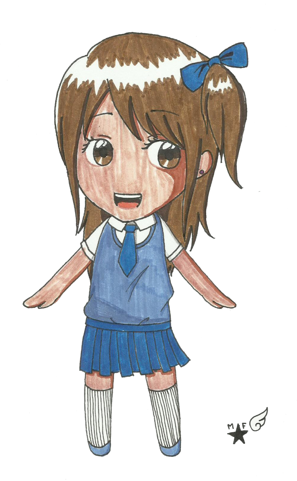 Chibi Manga Schoolgirl By Minyeon-ssi - Cartoon (1024x1585)