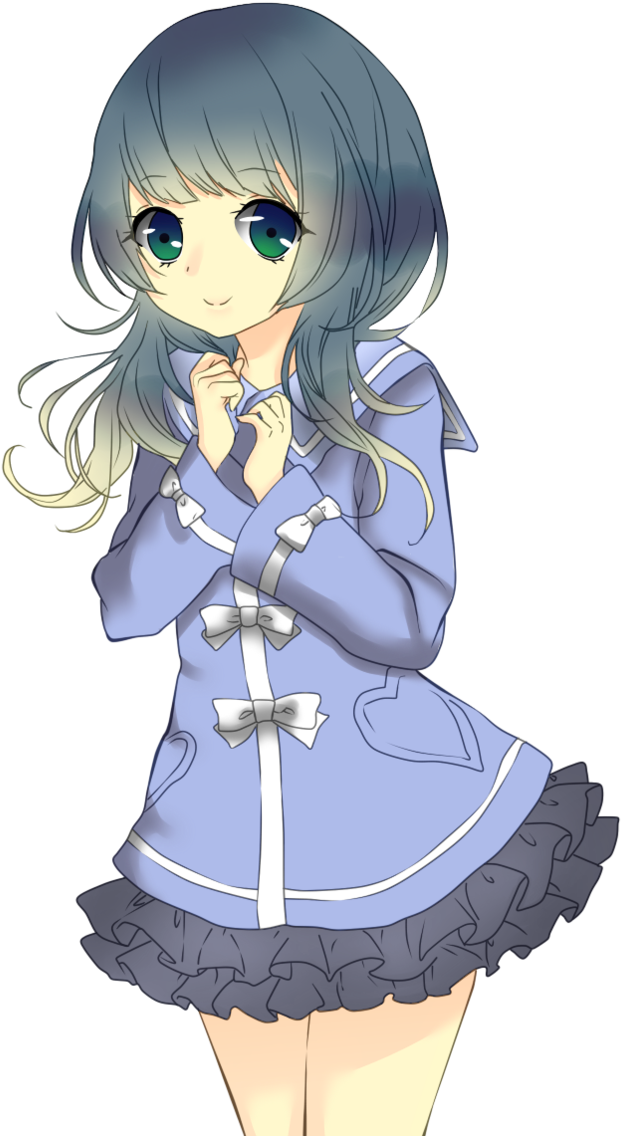 Cute Anime Girl Coloured By Lucky1443 On Deviantart - Anime (697x1146)