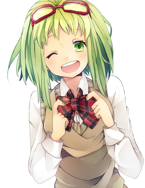 Schoolgirl Hanabi - Green Hair Anime Png (650x780)