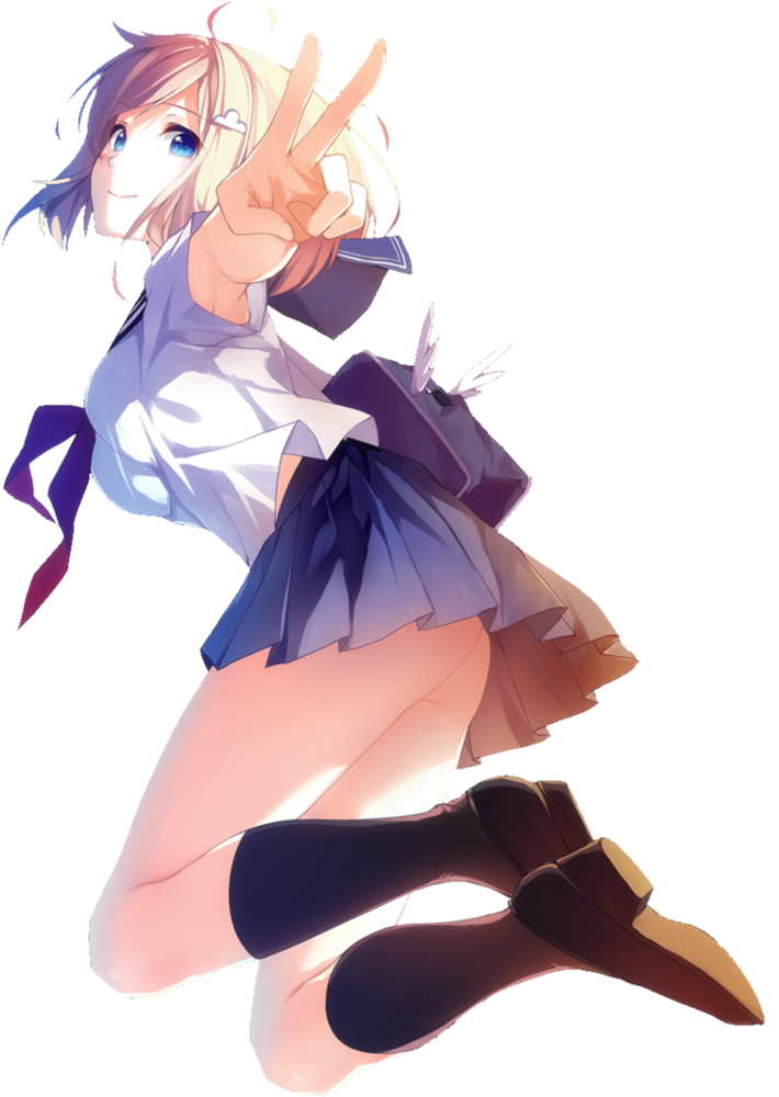 Kawaii Schoolgirl Render By Svckergamer - Manga (751x1063)