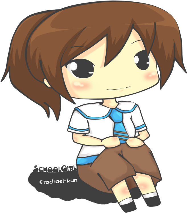 Chibi School Girl 2 By - Cutest Chibi School Girl (716x762)
