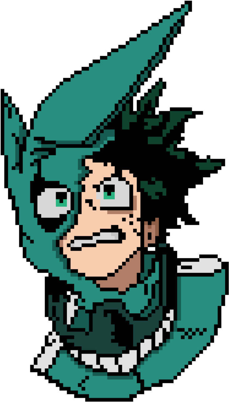 Izuku Midoriya Pixel Art By Nezz94 On Deviantart - My Hero Academia Pixel Art (1024x1325)