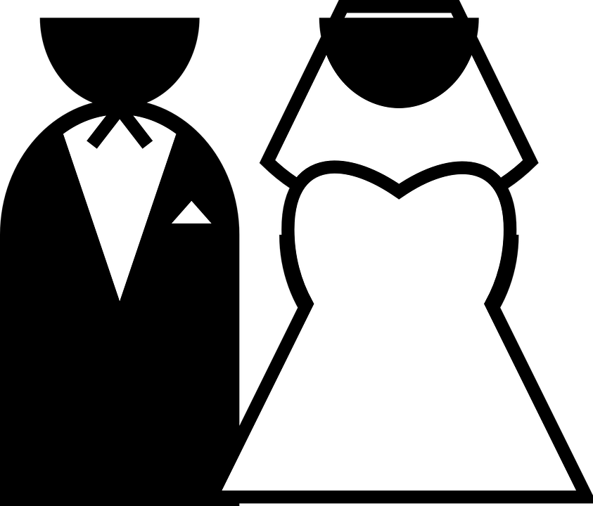 Wedding Vector Graphics 14, - Bride And Groom Cartoon (843x720)
