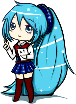 School Girl Chibi By M - Anime School Girl Chibi (400x467)