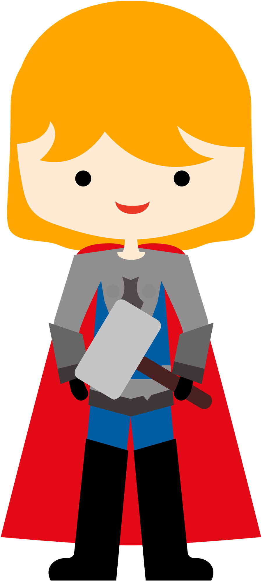 Hero Clipart Mini - Super Herois Cute Png Thor (900x1994)