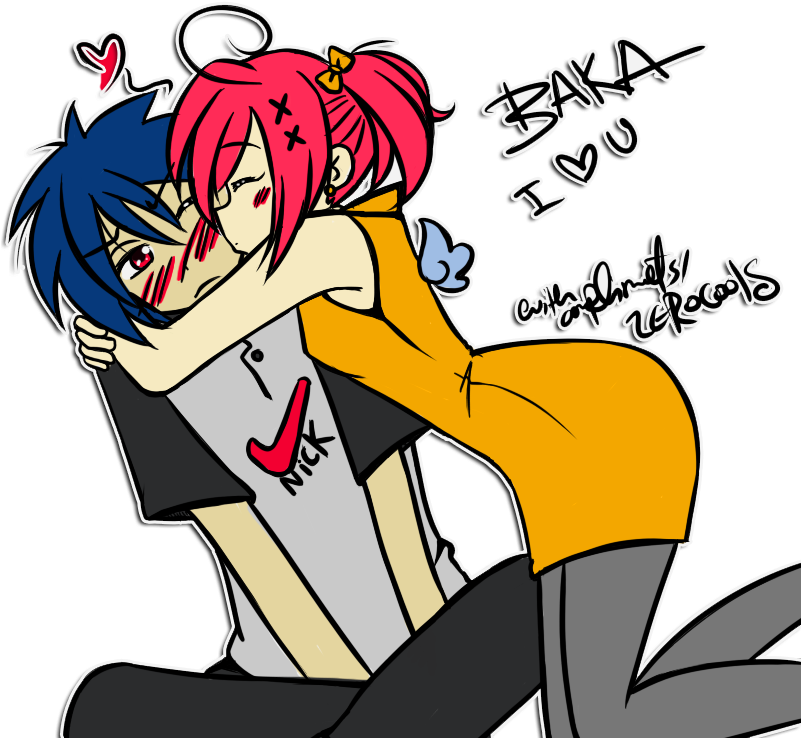 Baka I Love You 2 Color By Zerocools - Cartoon (800x759)