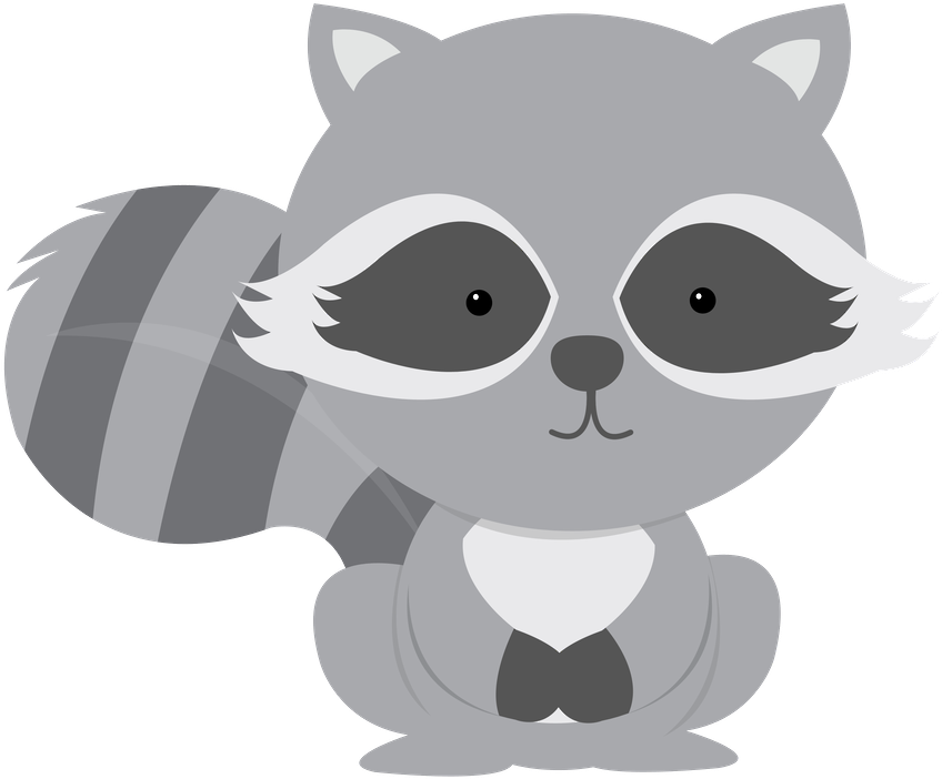 Minus Say Hello Children Raccoons Clip Art And - Woodland Animal Racoon Clipart (900x806)