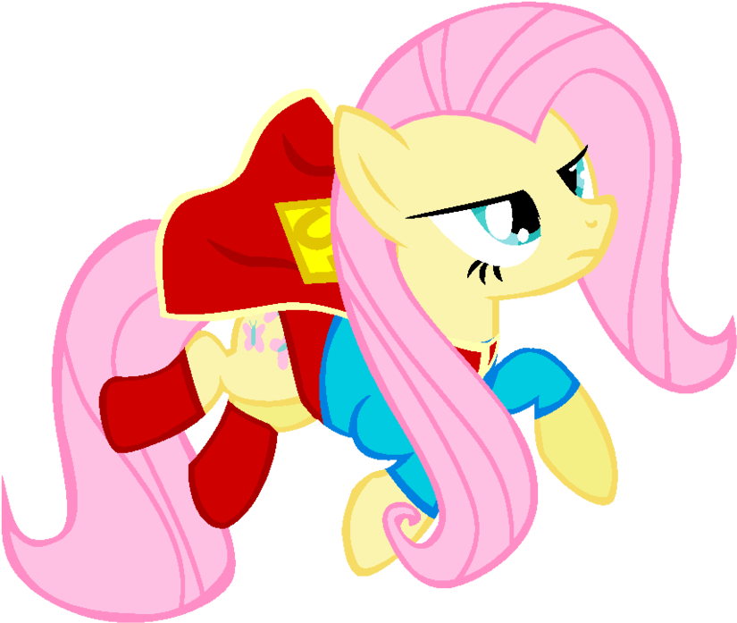 Fluttershy Supergirl- New 52 By Bronyboy - Cartoon (900x772)