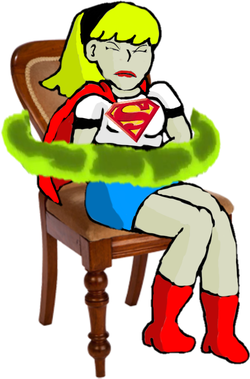 Supergirl Tied To A Chair By Kaijuboy455 - Cartoon (643x769)