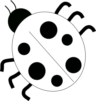 Ladybug Clipart Black And White Clipart - Black And White Ladybug (400x418)