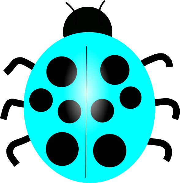Ladybug Clipart Blue - Colorful Lady Bug Clip Art (588x596)