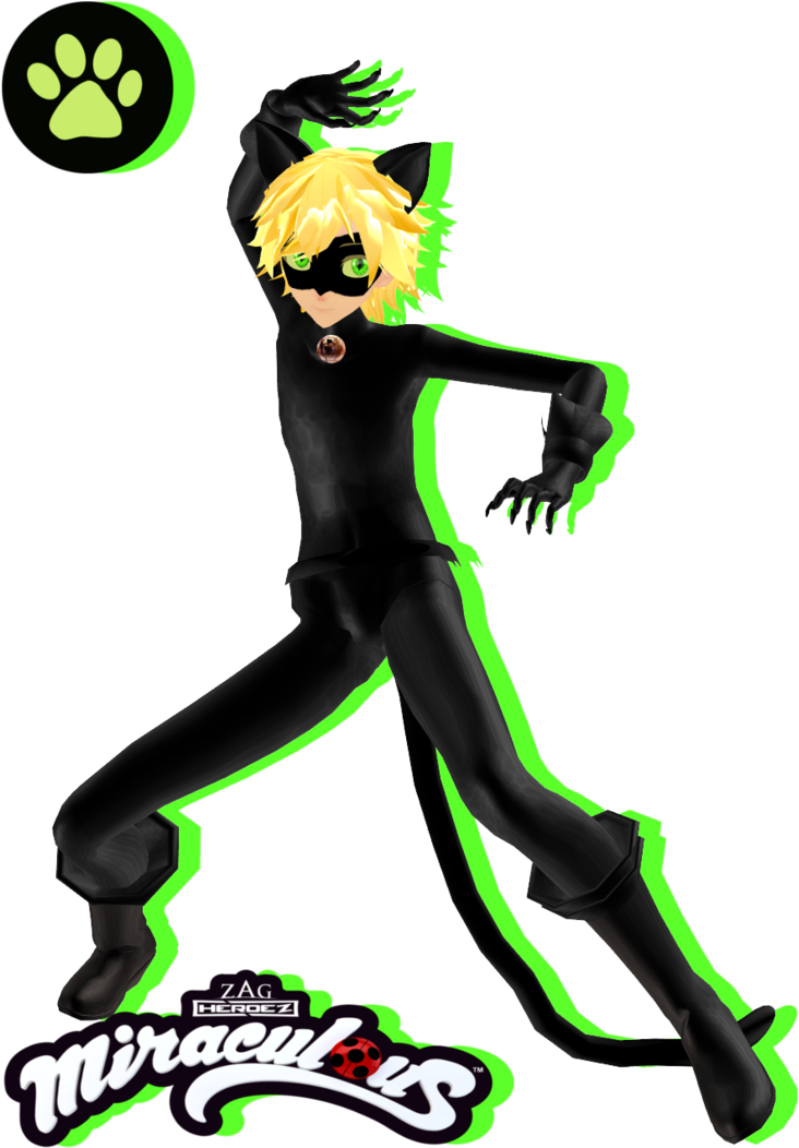 Mmd Miraculous Ladybug - Mmd Tda Cat Noir (744x1074)