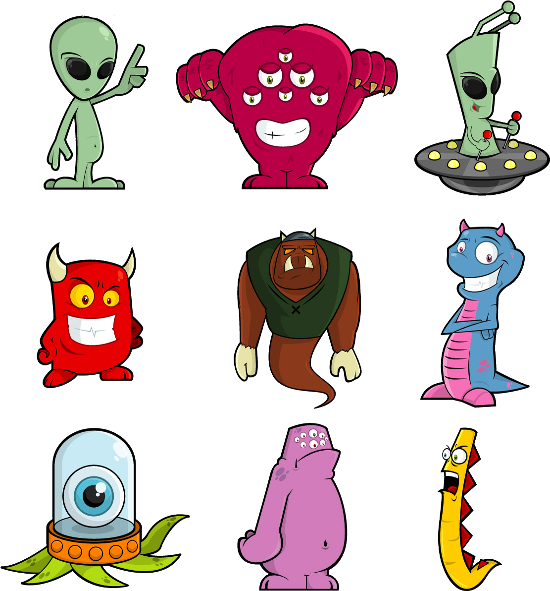 Cartoon Alien Unidentified Flying Object Character - Cartoon Alien Unidentified Flying Object Character (1500x1200)