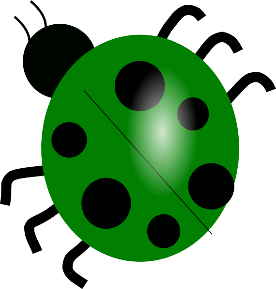 Green Ladybug Clip Art - Transparent Background Bug Png (570x596)