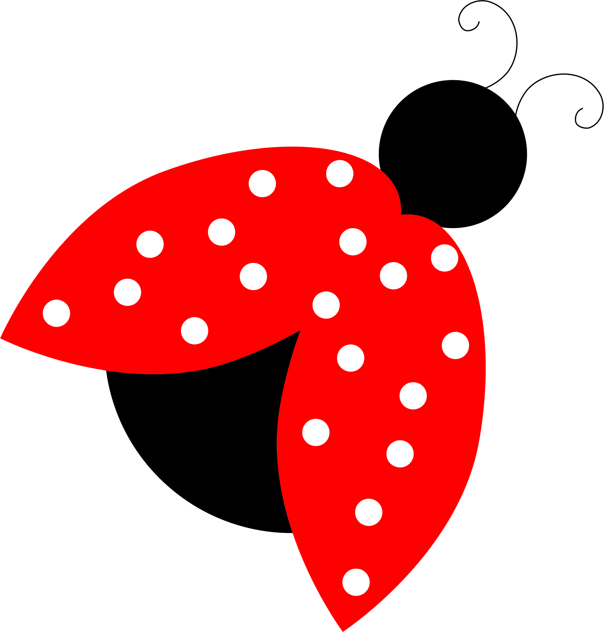 Ladybug Clipart Big - Cartoon Red And Black Ladybug Bag, Adult Unisex, Natural (2032x2128)