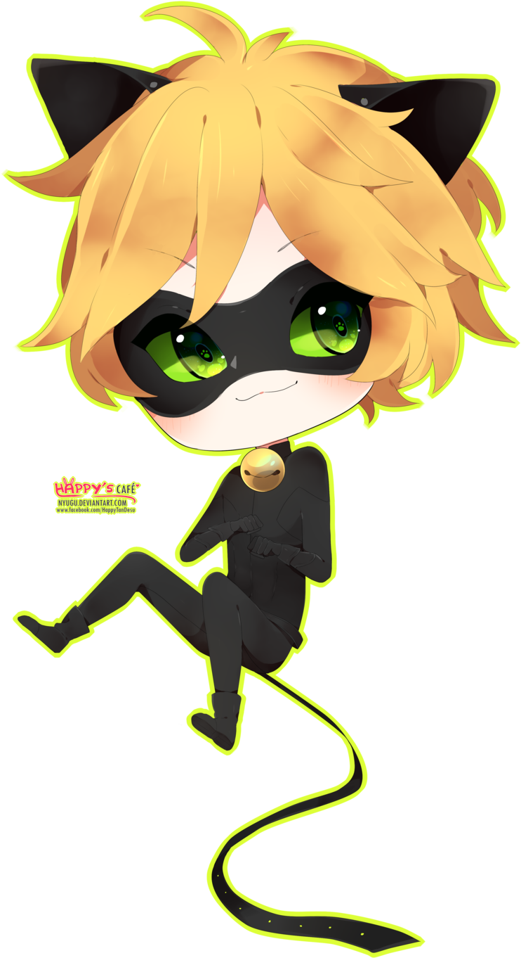 Chat Noir Chibi // Speedpaint By Nyugu - Adrien Agreste (1024x1455)