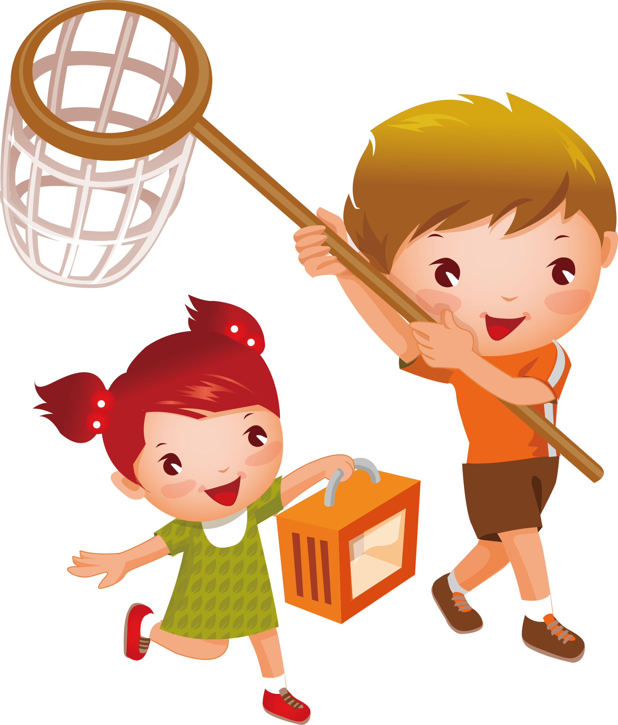 Cartoon Images Of Children Playing - Niño Atrapando Mariposas (2000x2346)
