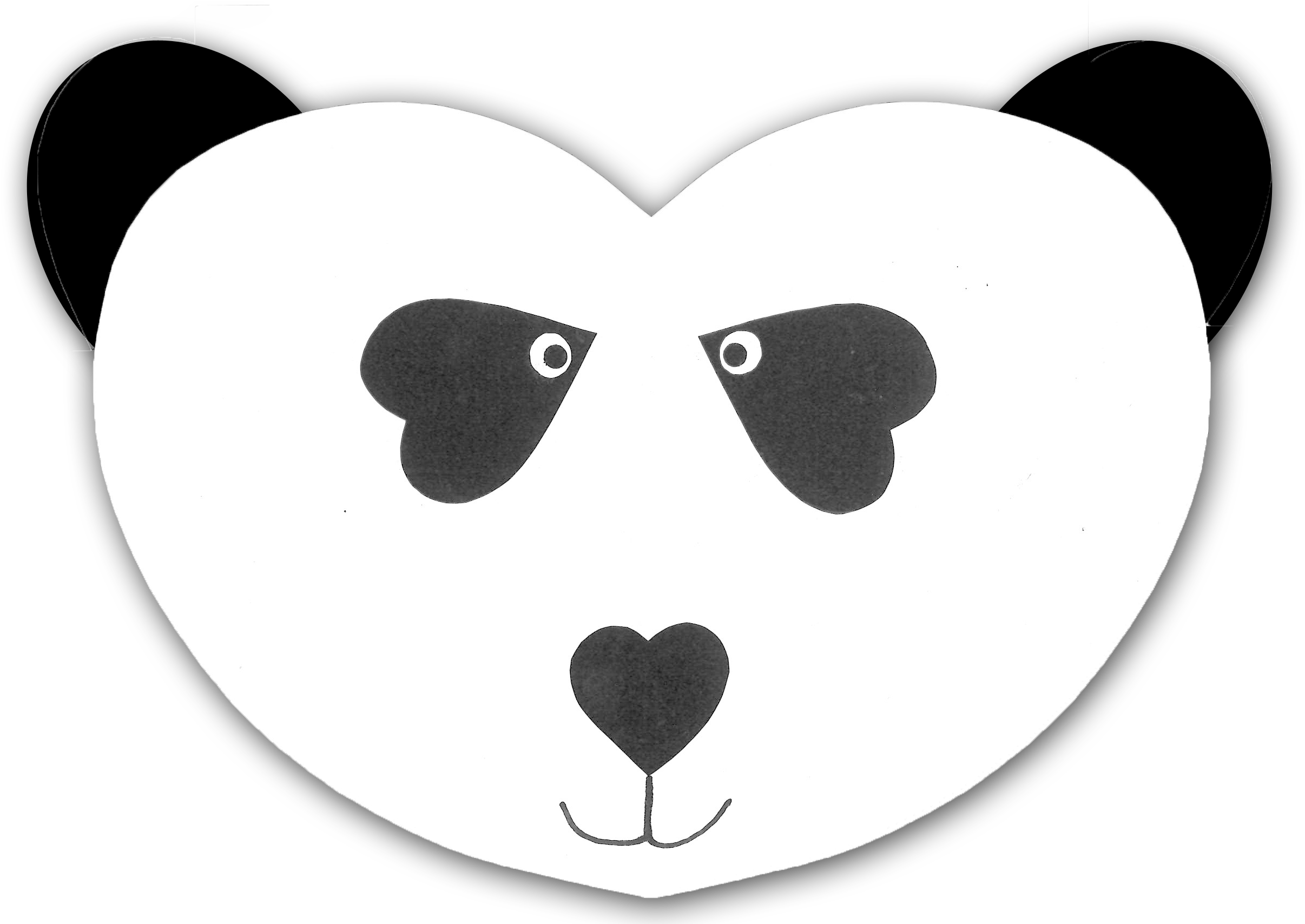 Frog Heart - Panda Made Out Of Hearts (2592x1707)