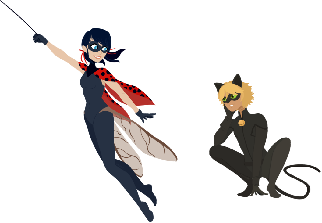 Ladybug And Chat Noir By Dashurie - Miraculous: Tales Of Ladybug & Cat Noir (1073x745)