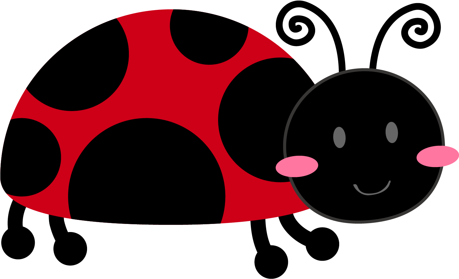 Girl And Ladybugs Clip Art - Lady Bug Clip Art (1500x1500)