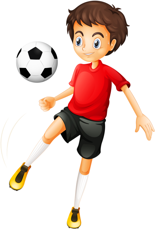 Kid Football Player Cartoon Image H - Boy Playing Soccer Cartoon (550x800)