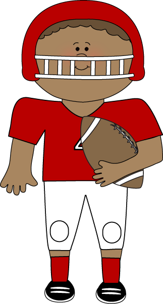 Kids Football Clipart - Playing American Football Clipart (323x603)