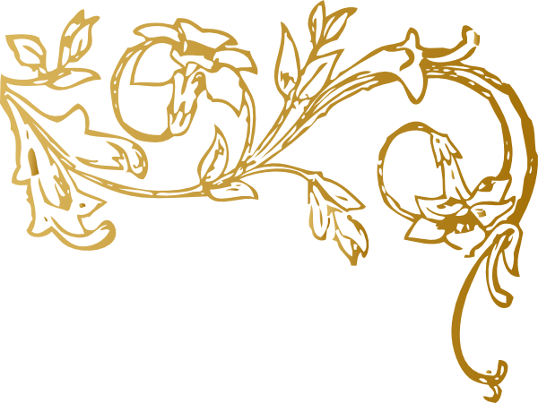 Golden Fl Border Png Free - Golden Floral Design Png (600x450)