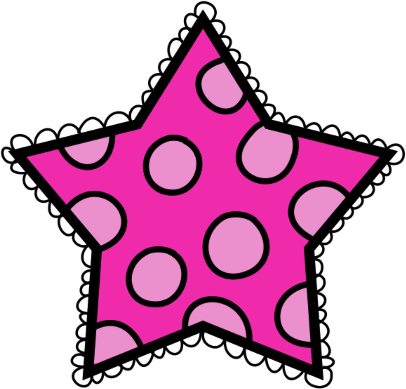 Stars Clipart Polka Dot - Pink Polka Dot Star (1462x1431)