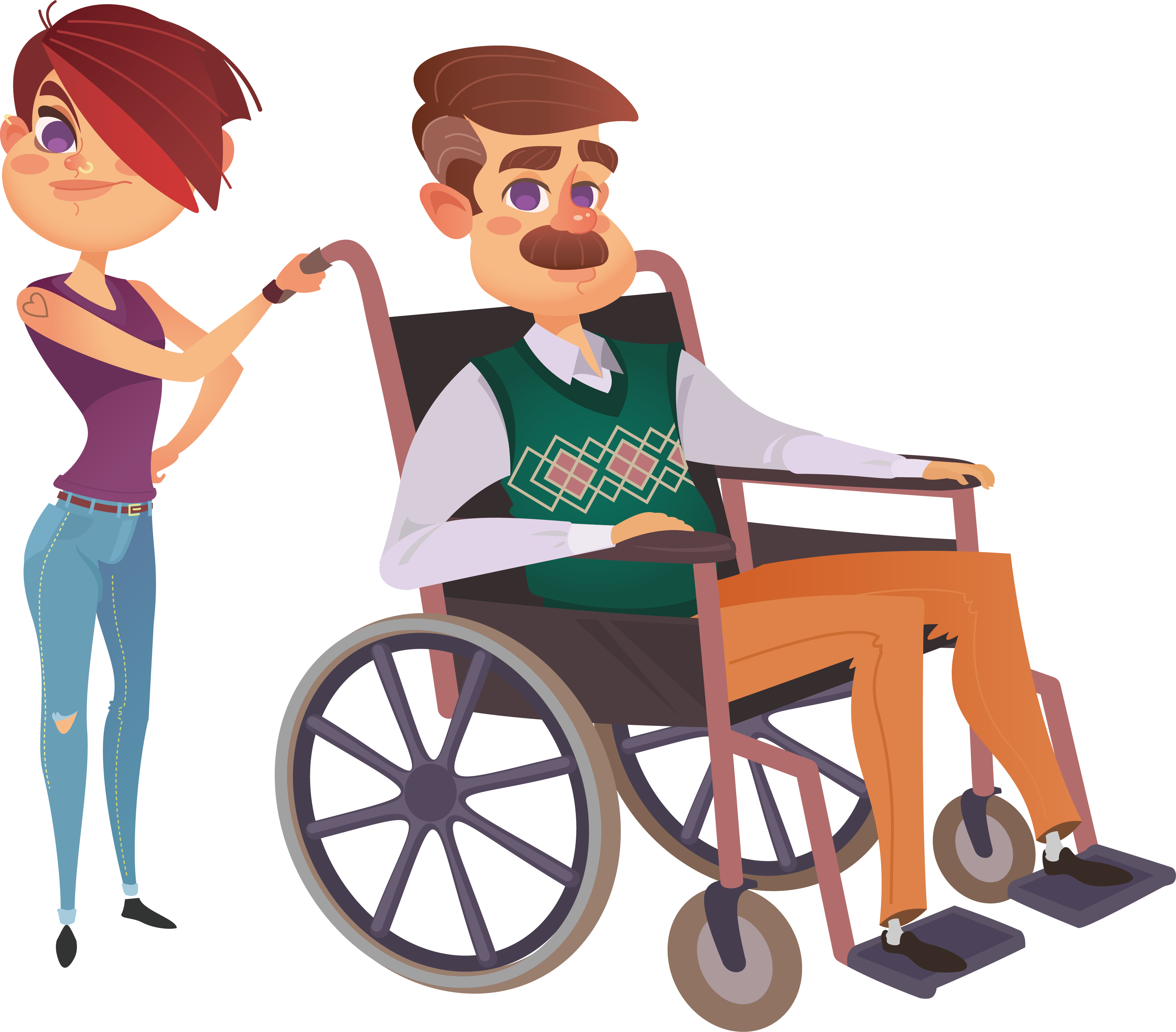 Physical Disability Wheelchair Illustration - Physical Disability Wheelchair Illustration (3613x3172)